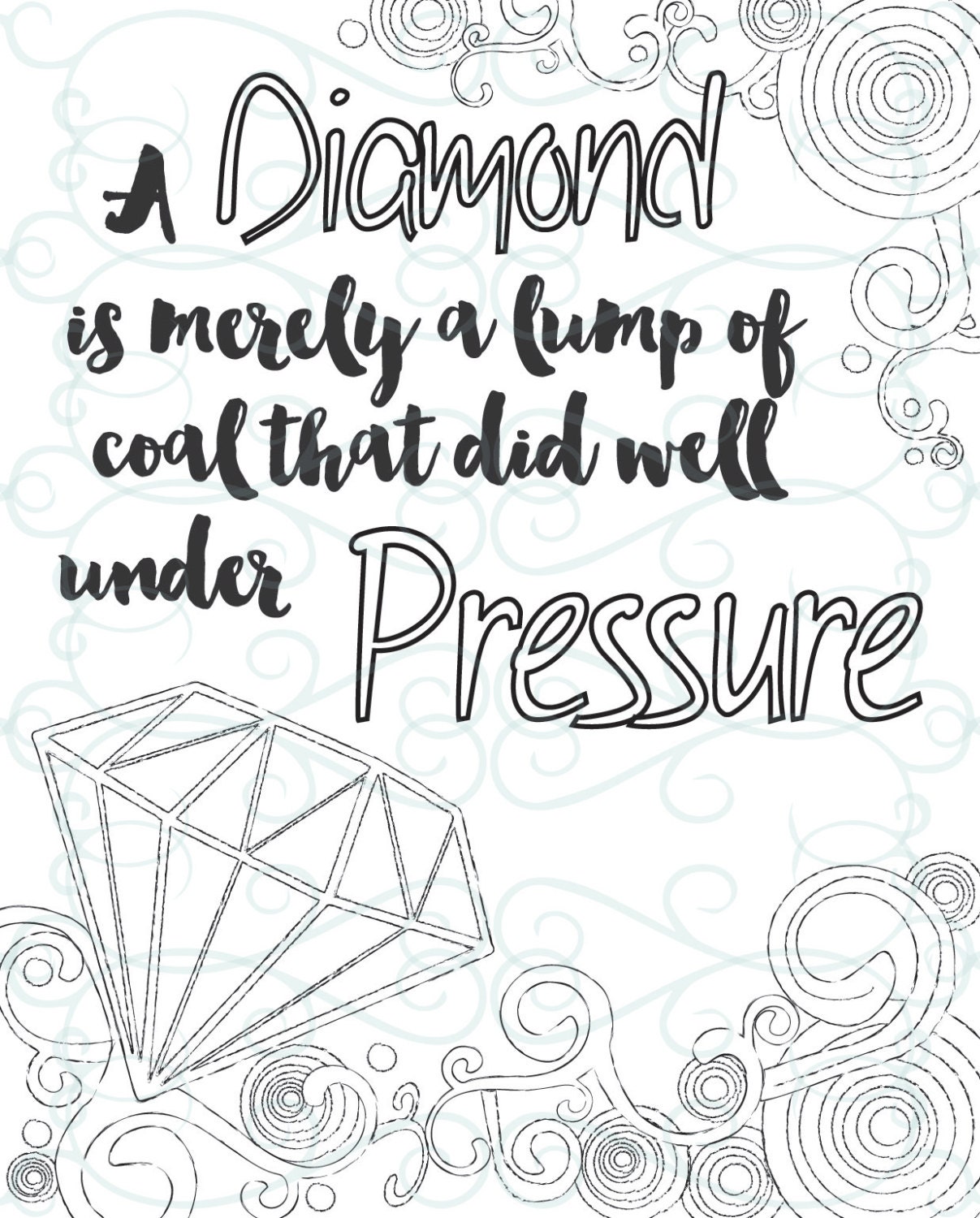 Adult Inspirational Coloring Page printable 15Under Pressure