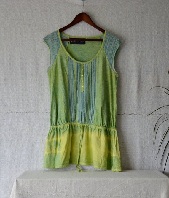 Green dress hand dyed hippie clothing eco clothes bohemian cotton ...