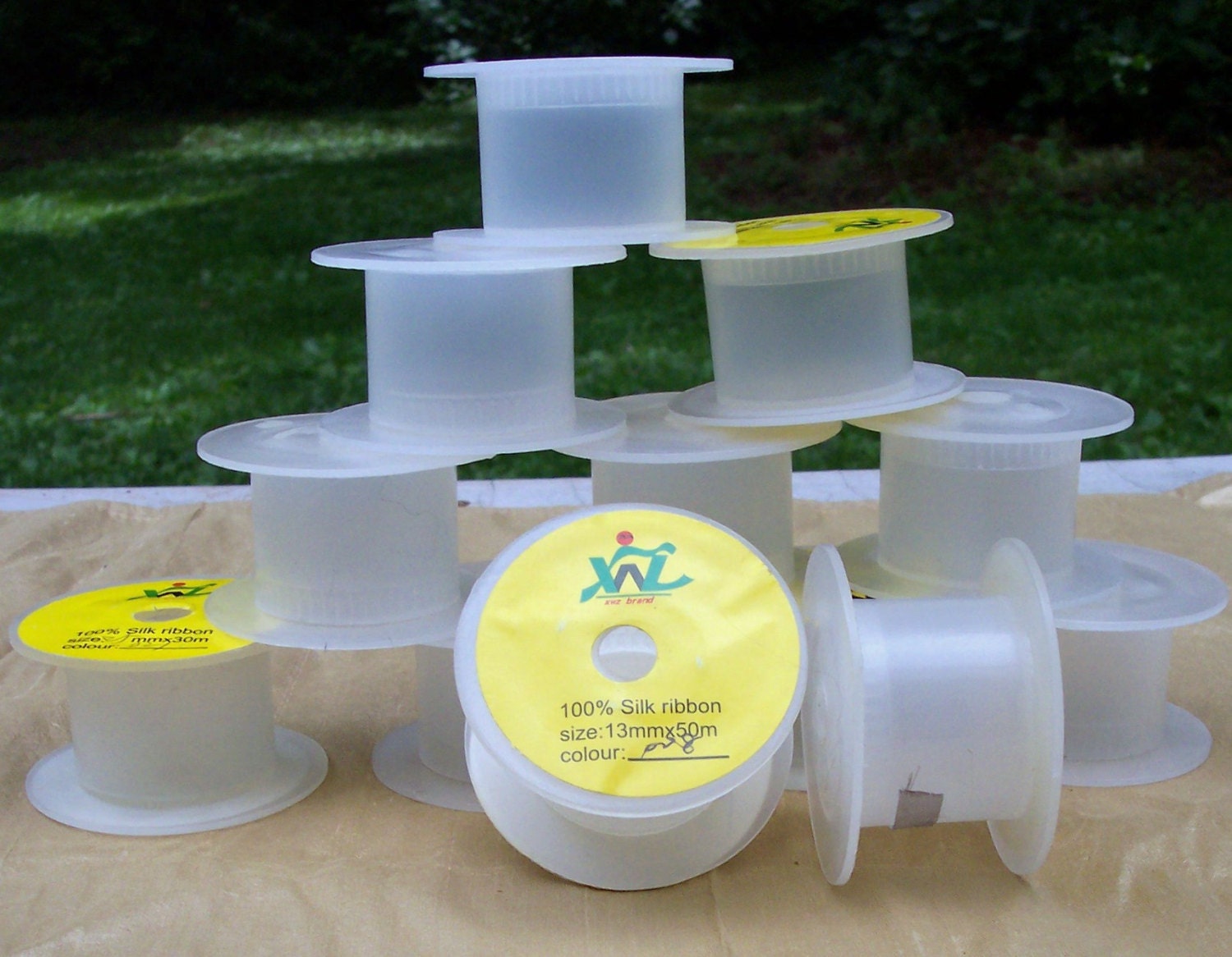 Empty Plastic Ribbon Spools