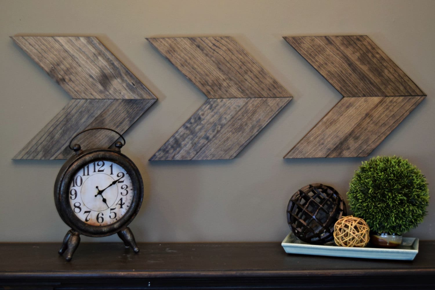 Wood Arrow Wall Art Rustic Brown Chevron Arrows Wall