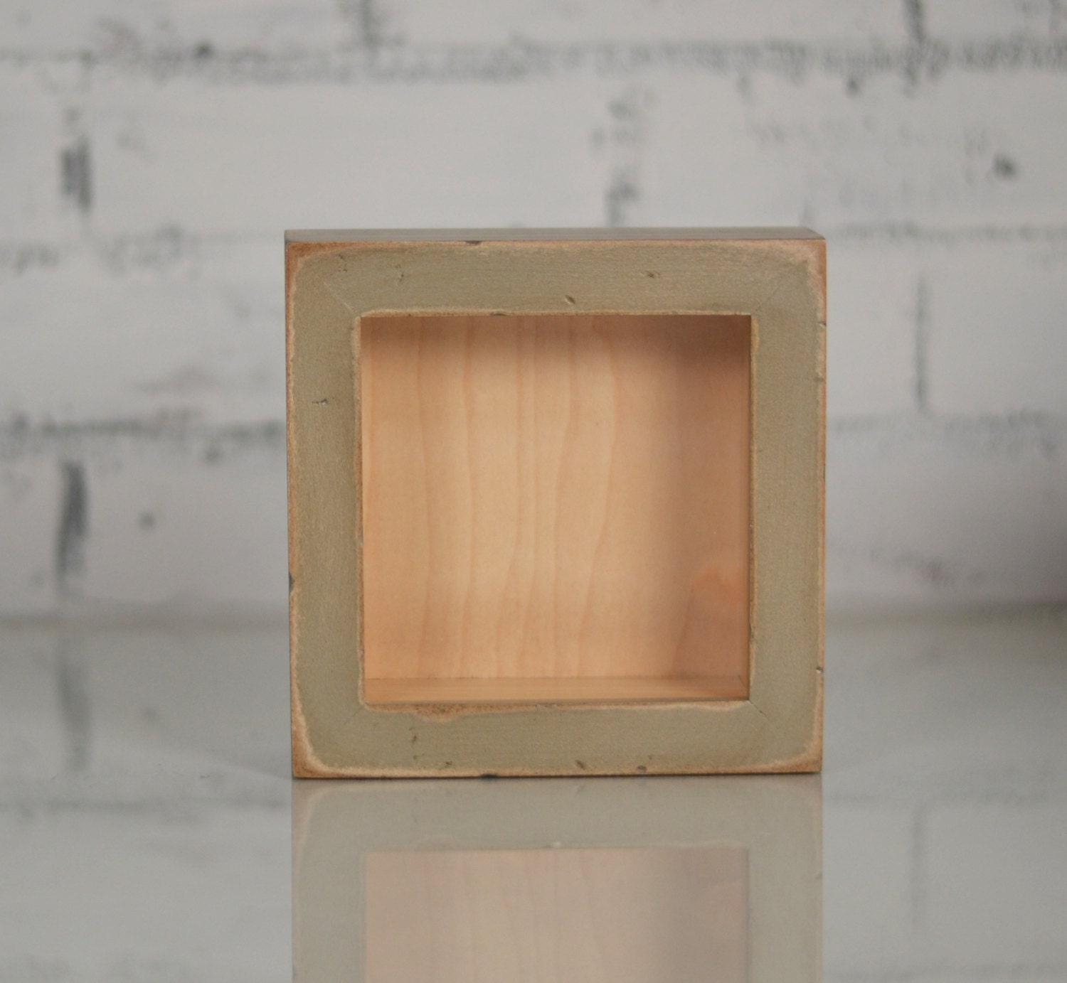 Handmade Small Square Shadow Box Frame - Holds up to 4.5 x 4.5 x 1.25