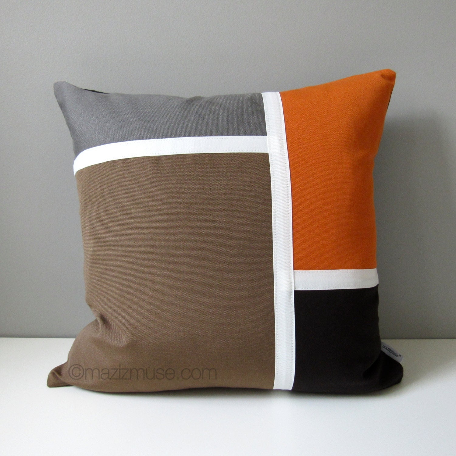 Modern Sunbrella Outdoor Pillow Cover Decorative Brown Grey