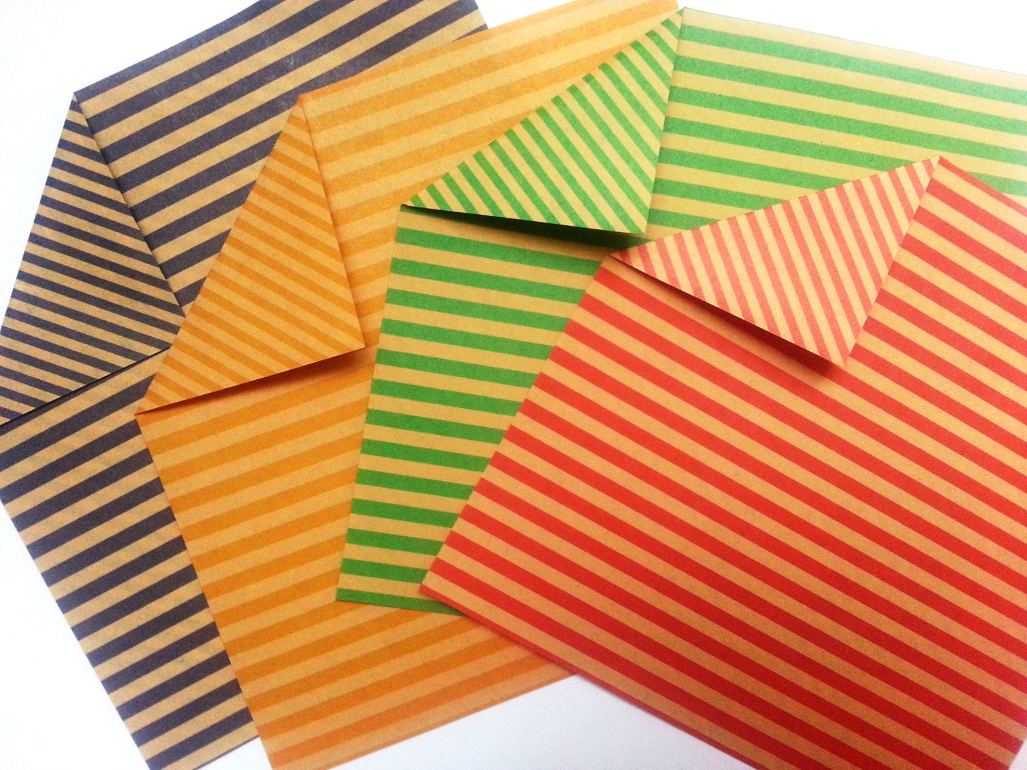 Double Sided Origami Paper Kraft Paper with Stripes Pattern 2