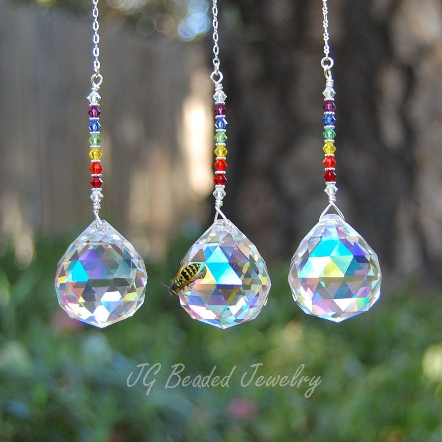 Rainbow Prism Crystal Suncatcher Swarovski Rearview Mirror