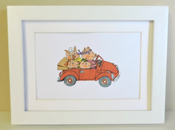 Richard Scarry Storybook Characters Cute Pigs driving