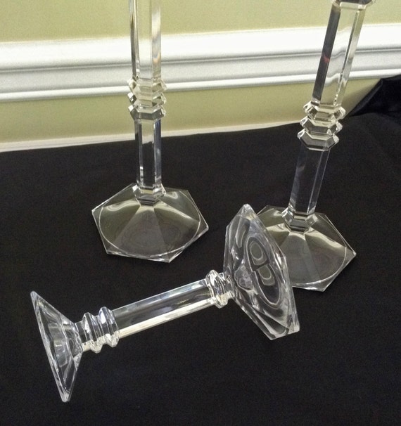 Lead Crystal Candlesticks Set of 3 Mikasa discontinued
