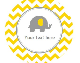 Elephant Tags Baby Shower 3 Types of Tags ~ Instant Download Editable Tags Thank You Tags 2" Round Tags, Party Favors, Cupcake Topper BS526