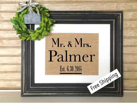 Personalized Wedding Gift for Couple Bridal Shower Gift Rustic ...