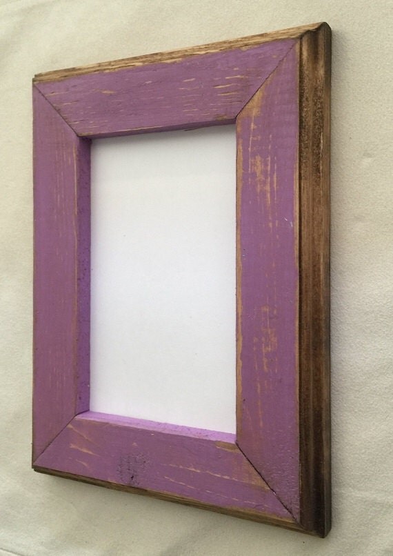 8 x 10 Wooden Picture Frame Purple Rustic Weathered Style