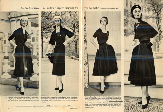 1950s Pauline Trigère dress pattern - Woman's Day 3267