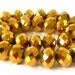 12 gold metallic beads, Chinese crystal, 10mm rondelles