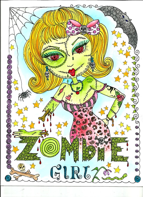 zombie girl coloring pages - photo #33