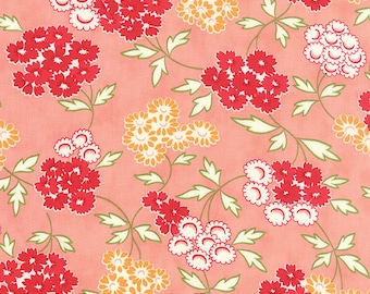 ONE YARD Floral Picnic in Coral Hello Darling by Bonnie and Camille for Moda
