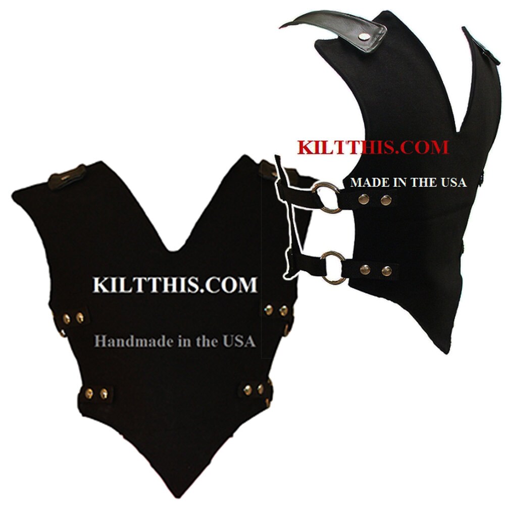 Interchangeable Black 10oz Canvas Vest Handmade Custom by KiltThis