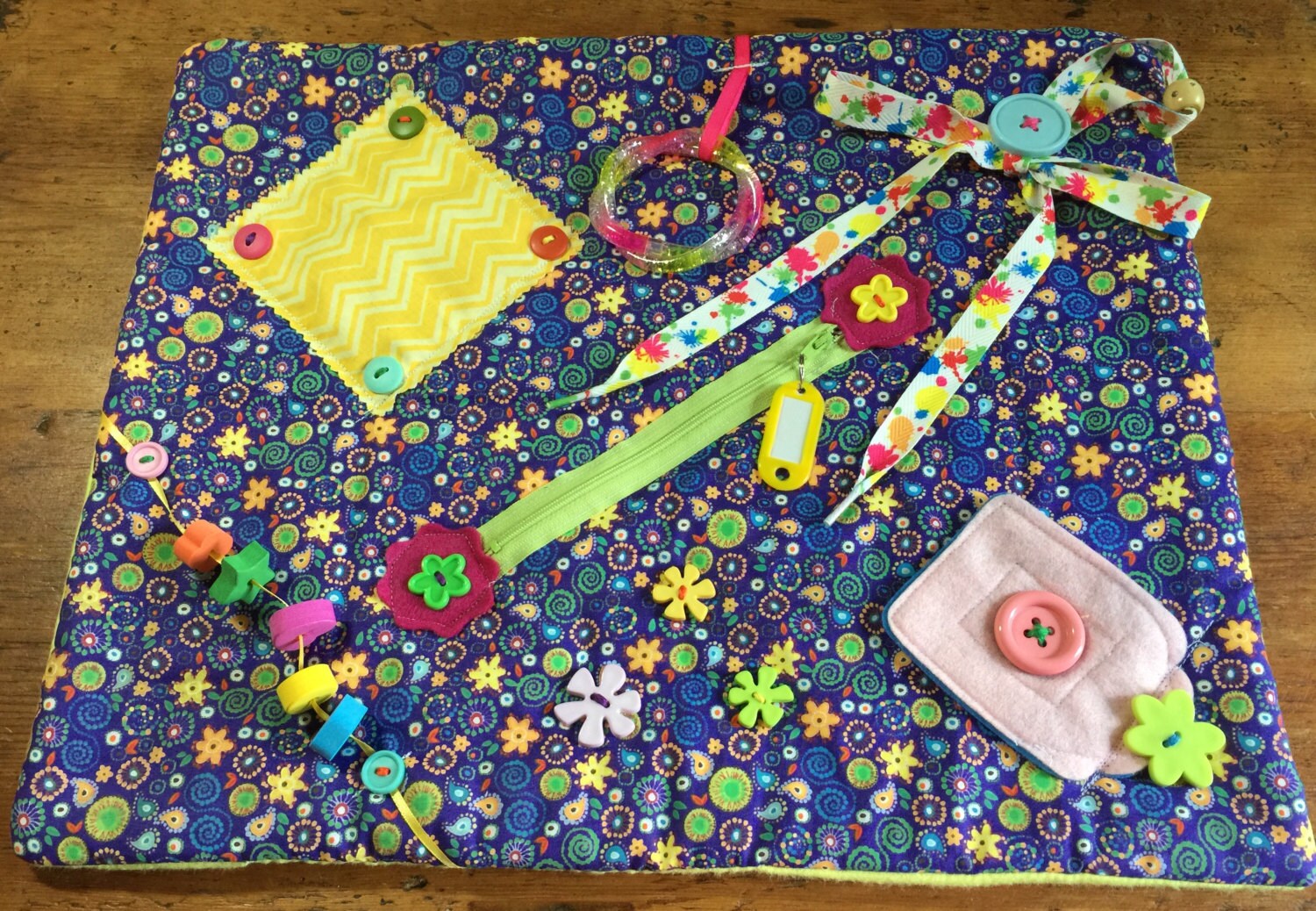 Large Fidget Quilt Sensory Blanket for Alzheimer's