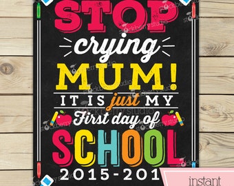First Day of Kindergarten Chalkboard Sign by stockberrystudio