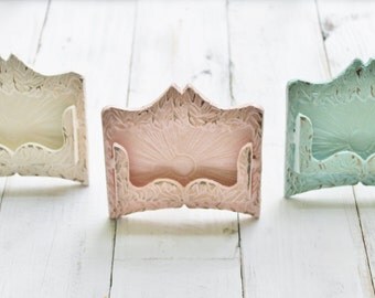 Business Card Holder,Office Decor , Card Holder For Office, Supplies ,Shabby Chic Decor , Cottage Decor ,Gift For Her,Pastel Colors,New Job