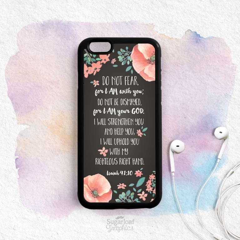 Bible Verse Quote iPhone Case Do not be afraid Isaiah 41:10 Bible Verse Quote iPhone Case Do not be afraid Isaiah 41:10