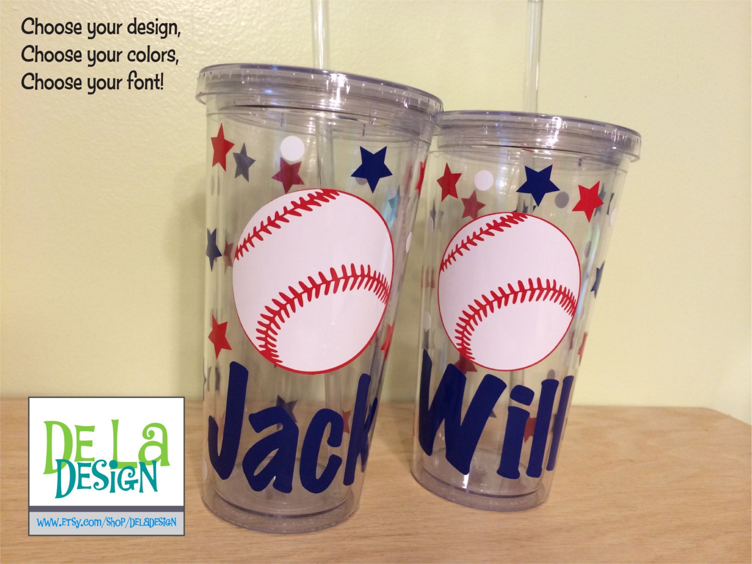 Personalized acrylic tumbler name monogram any SPORT
