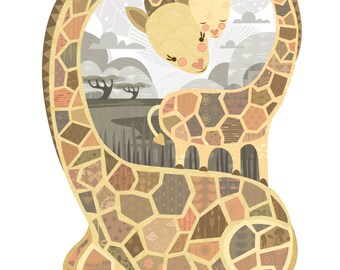Heart Giraffes Fine Art Print