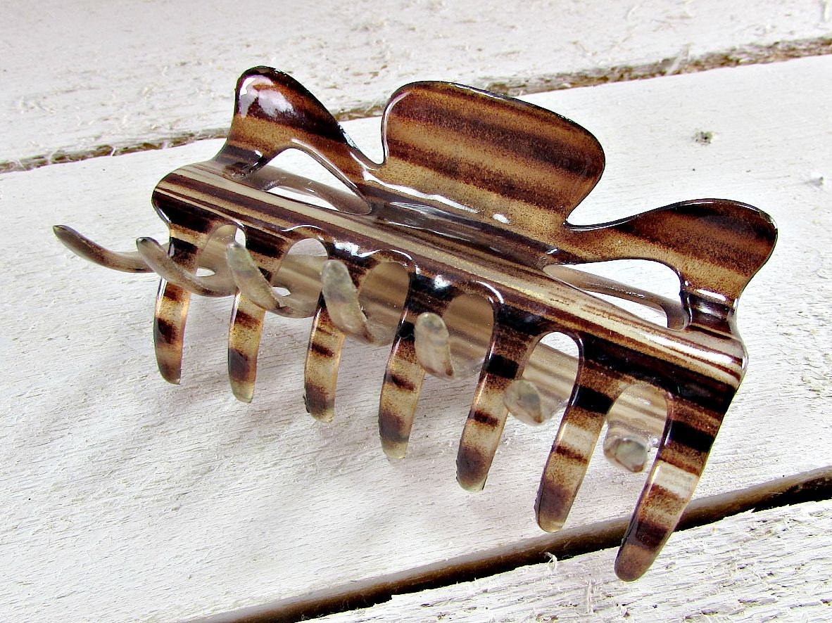 Vintage LARGE Hair Claw Clip 80s Plastic Hair Clip