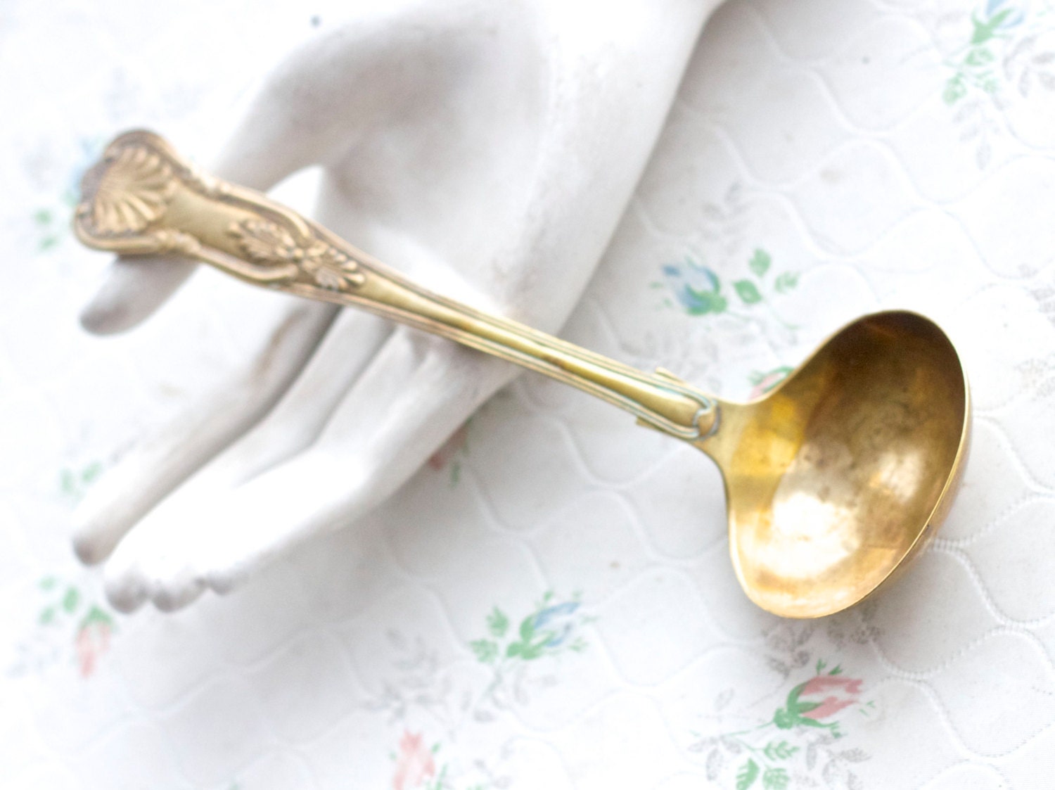 Antique Ornate Ladle Spoon Silver Plated Haute Juice