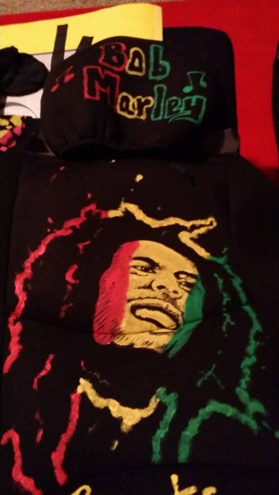 Front Seat Bob Marley Rasta Car Covers 2 Front Seat Bob Marley Rasta Car Covers