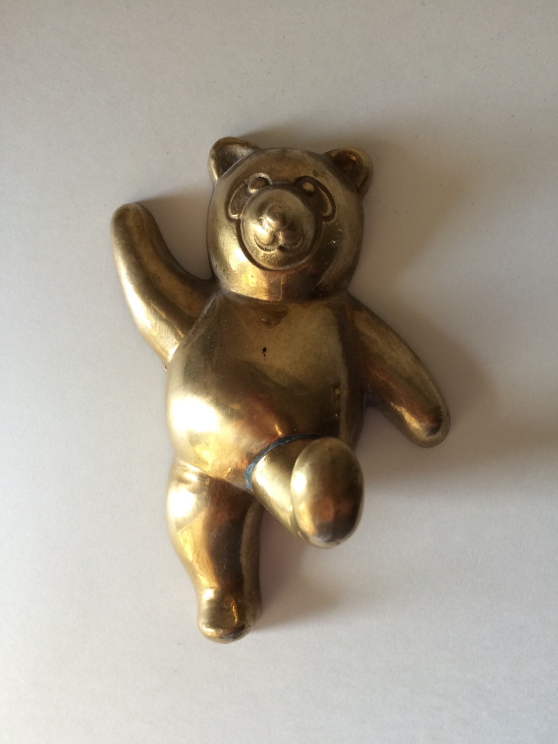 SALE Vintage Brass Bear Coat Hook. Brass Bear Art Hook
