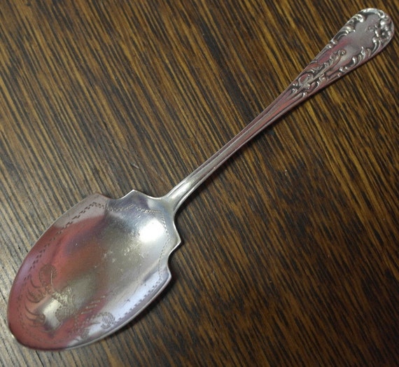 antique silver plate preserve jam spoon