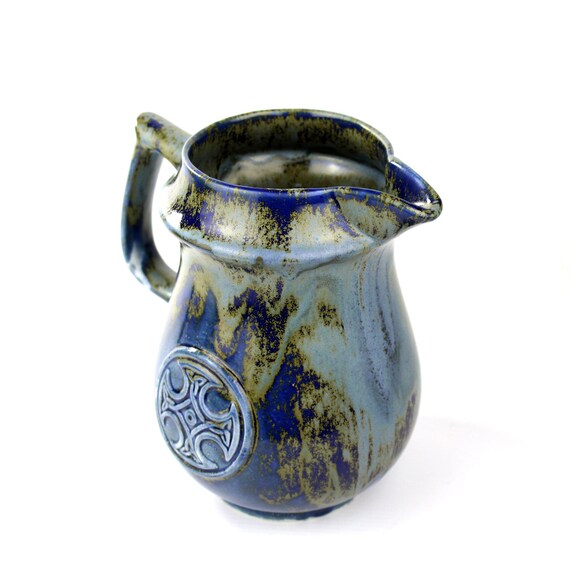 Vintage Welsh Porthmadog Pottery Metallic Blue Lustre Glaze