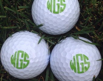 Monogrammed/Personalized Golf Balls set of 3, 6 or 12