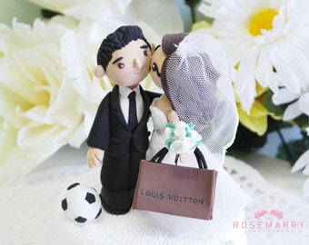 Custom Wedding  Cake  Topper  High  Five  Couple by 