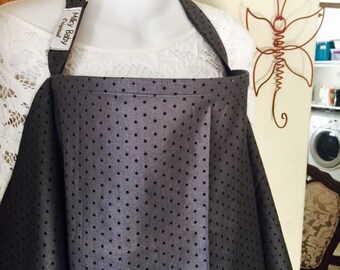 Breastfeeding nursing cover up apron like hooter hider new print elegant gray dots