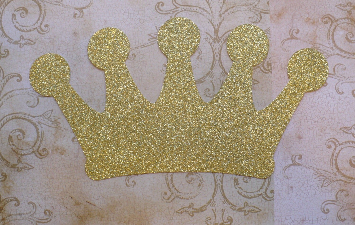 1 Gold Glitter Crown Shape Die Cut Made from Cardstock