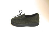 olive suede loafers / dkny shoes / platform loafers 7