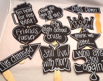 Ten Reunion Chalk Props. Chalk Props Chalkboard Props for Reunion college Reunion High School Reunion