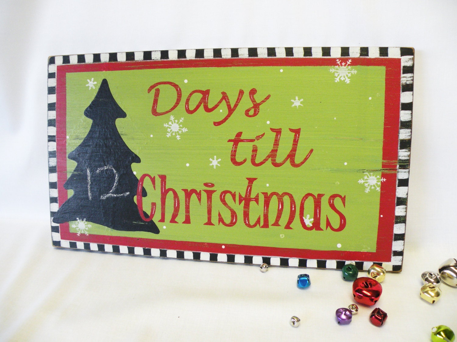 Days till Christmas Wooden Chalkboard Sign Christmas Quote