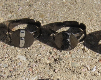 Semi-colon Adjustable Round Ring (Hematite)