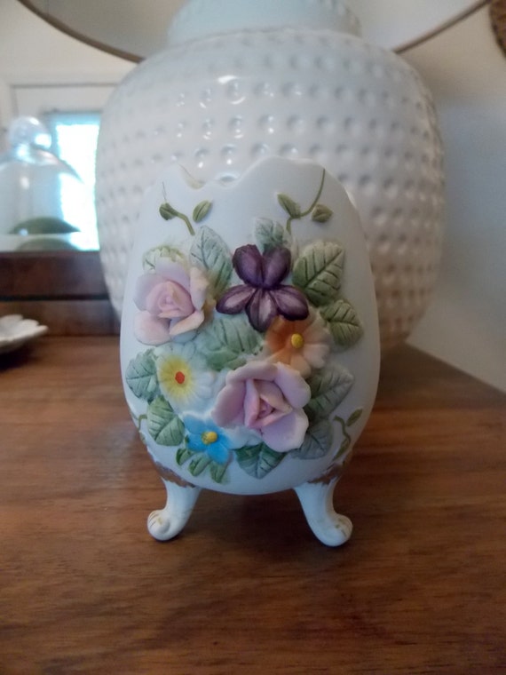Egg Cup Decorative Lefton China Hand Painted Egg Cup Floral