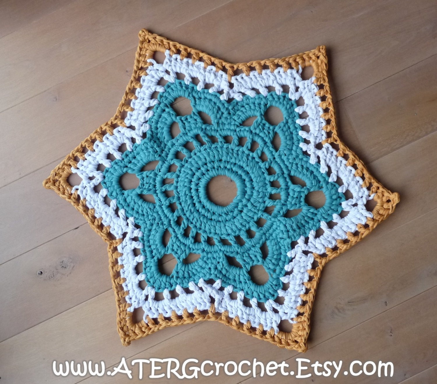 Crochet pattern STAR RUG by ATERGcrochet XL crochet