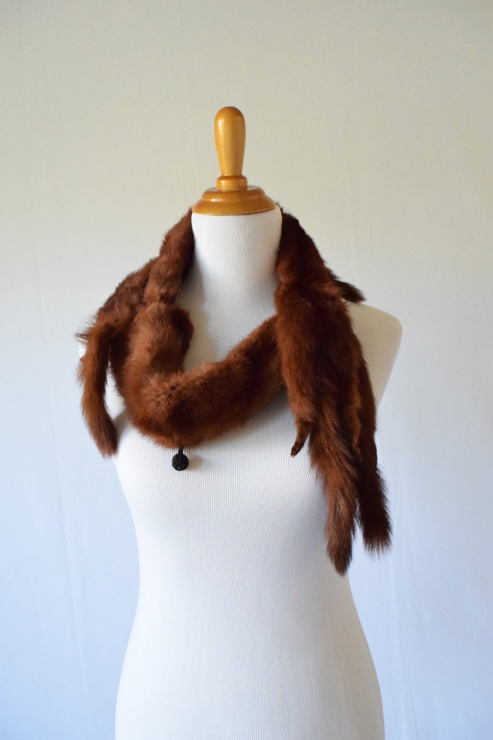 Vintage 1940's Brown Mink Fur Stole