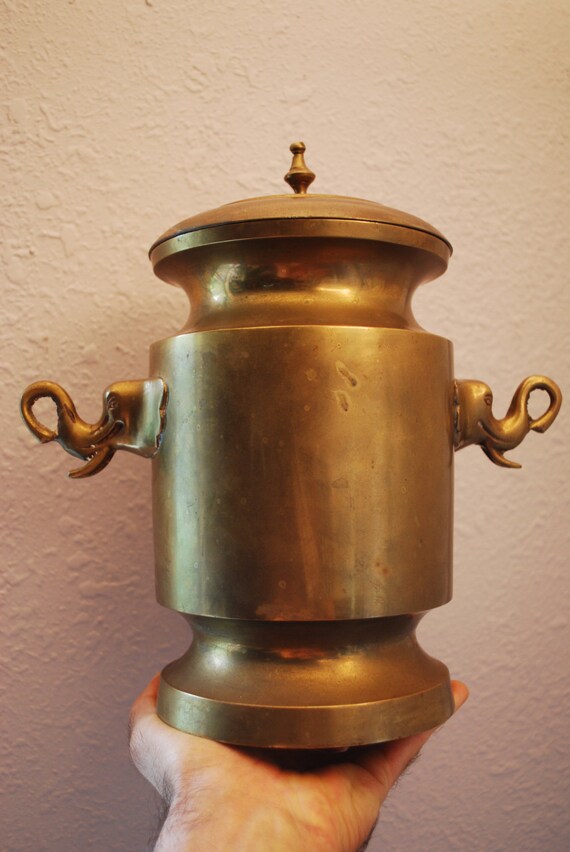 Large Antique BRASS ICE BUCKET 1940s