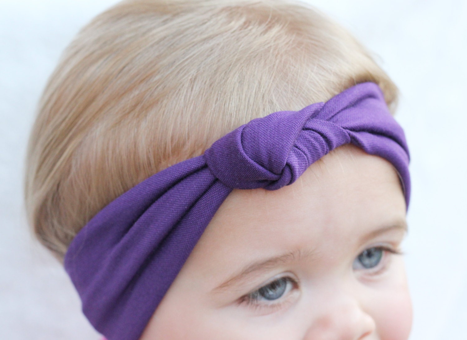 Baby Turban Headband Solid Purple Knot Turban Headband Baby