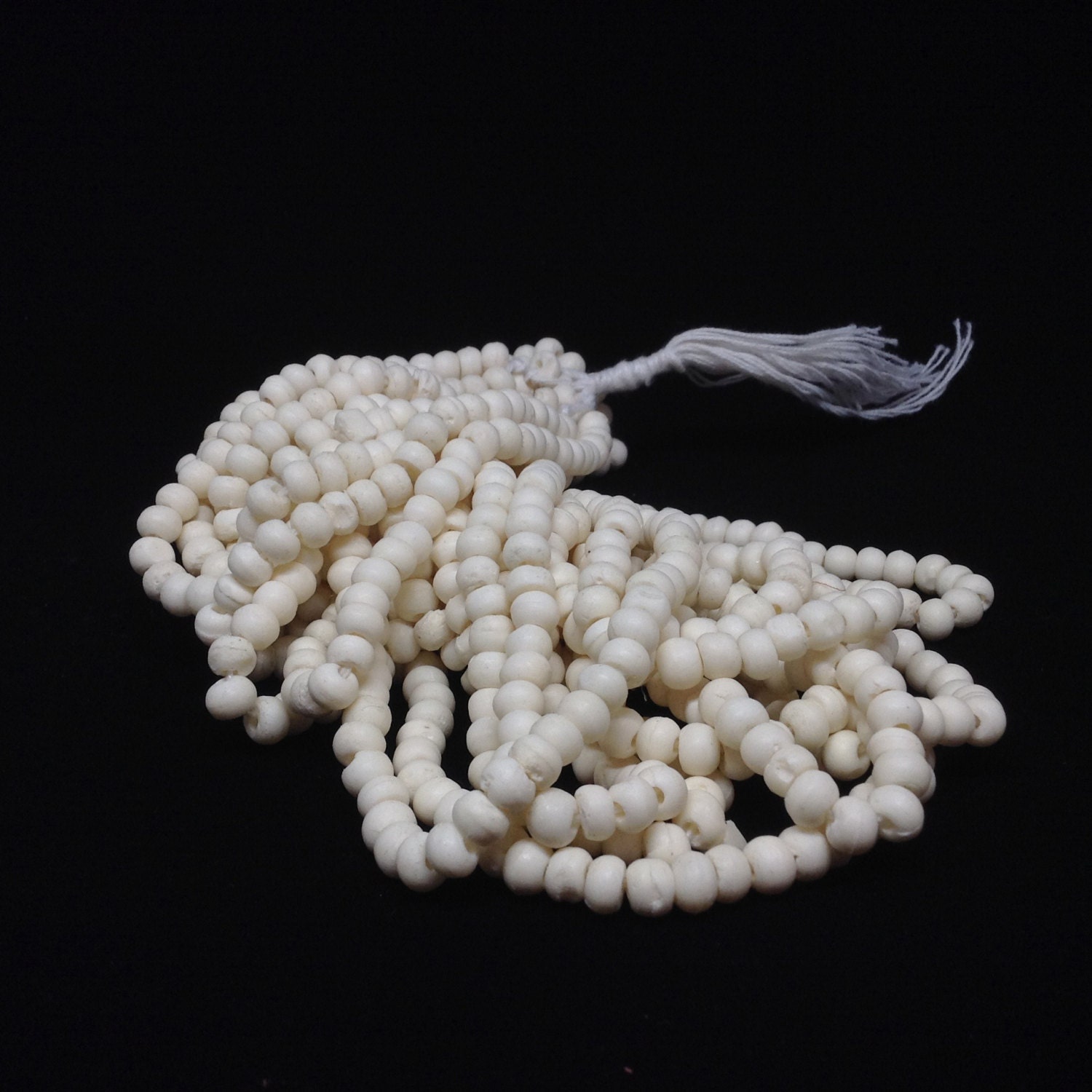 Hand Carved Bone Beads Natural 6mm Rondelle 5 strands 500