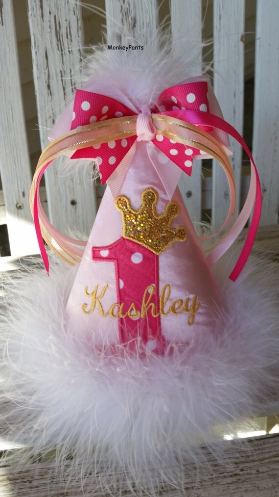 Girls Birthday Hat Princess Party Hat Girls 1st Birthday