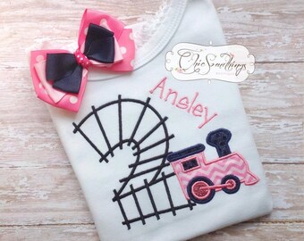 Train birthday shirt, pink train birthday, choo choo train shirt, girls train birthday shirt, train birthday party, first birthday train UD
