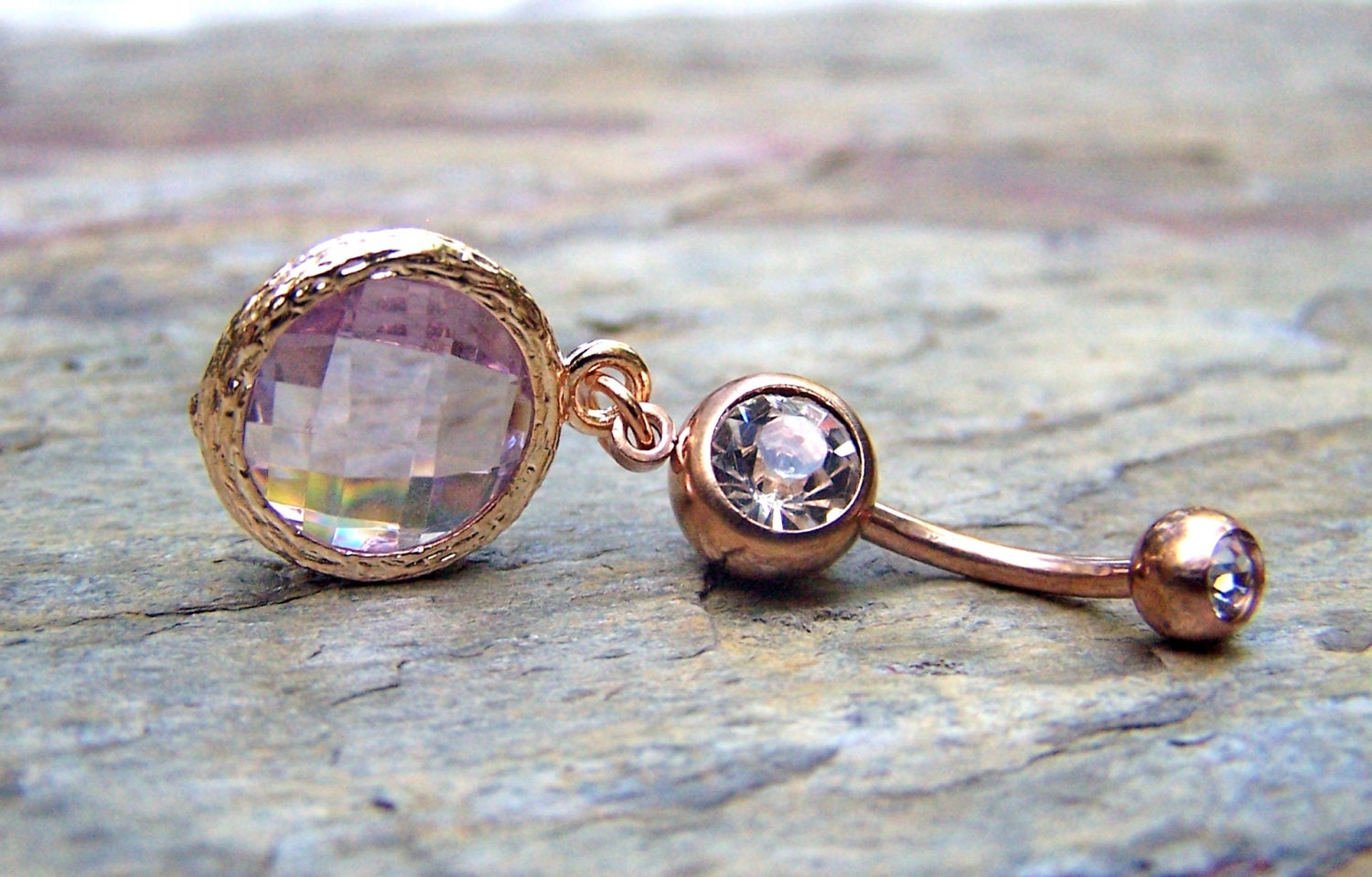 Rose Gold Bellybutton Ring Jewelry Navel Ring Belly Ring Belly