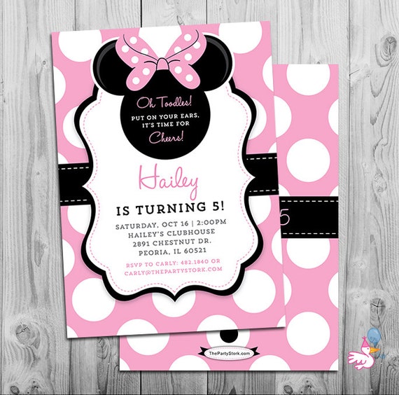 Minnie Mouse Invites, Minnie Mouse Party, Third Birthday Girl, Minnie ...