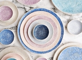 turquoise blue lace ceramic saucer for sweets wedding plate