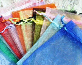 Organza Bags 4X6 Mixed Colors Organza 6X4 Inches Wedding Favor Bag Drawstring Bags Large Organza Bags Jewelry Bags Gift Bags